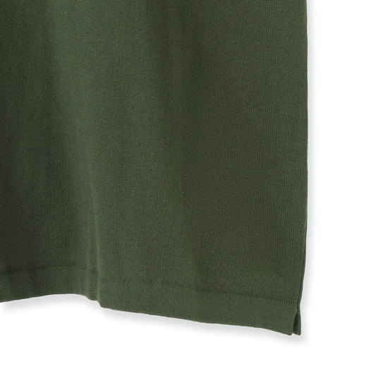 イタリア製コットンニット 半袖クルーネック アーミー