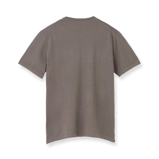 イタリア製 半袖クルーネックコットンニット グレージュ