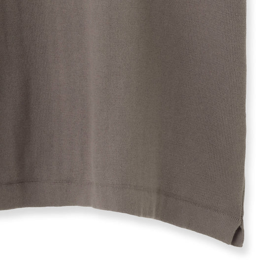 イタリア製 半袖クルーネックコットンニット グレージュ