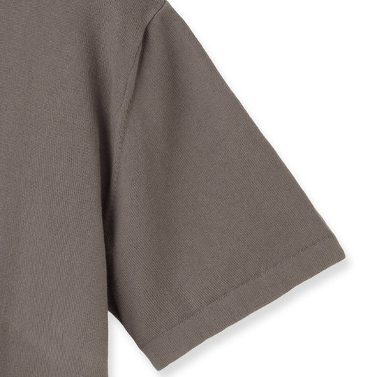 イタリア製 半袖クルーネックコットンニット グレージュ