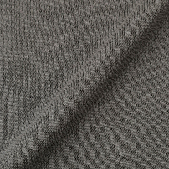 イタリア製 半袖クルーネックコットンニット グレー