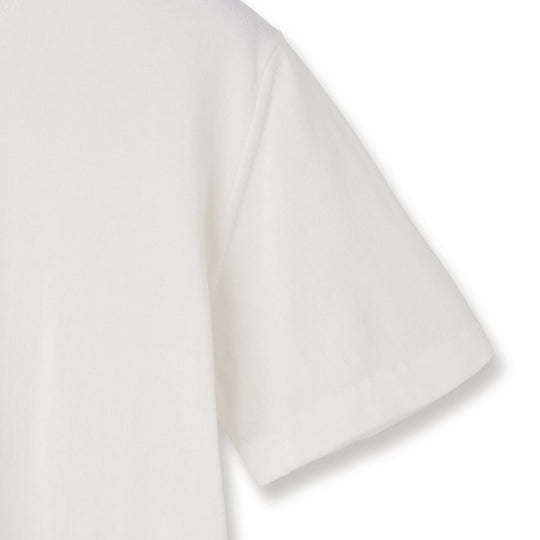 イタリア製 半袖モックネックコットンニット ホワイト