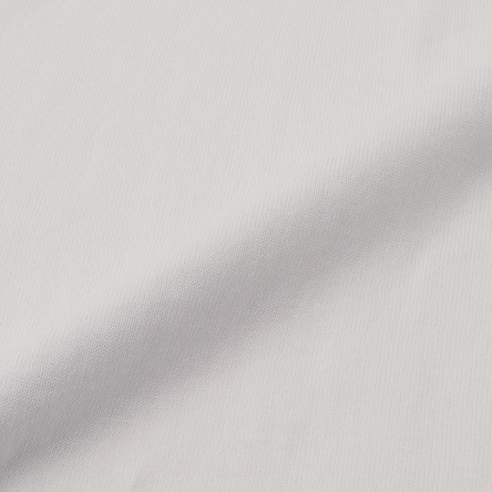 イタリア製 半袖モックネックコットンニット ホワイト