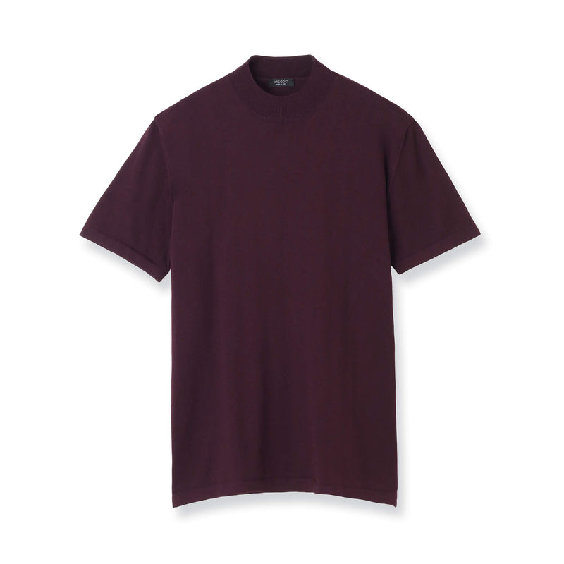 イタリア製コットンニット 半袖モックネック ボルドー – MINIMAL WARDROBE