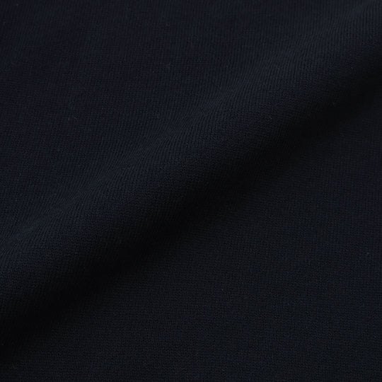 イタリア製 半袖モックネック コットンニット ネイビー