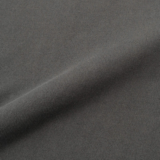 イタリア製 半袖モックネック コットンニット グレー