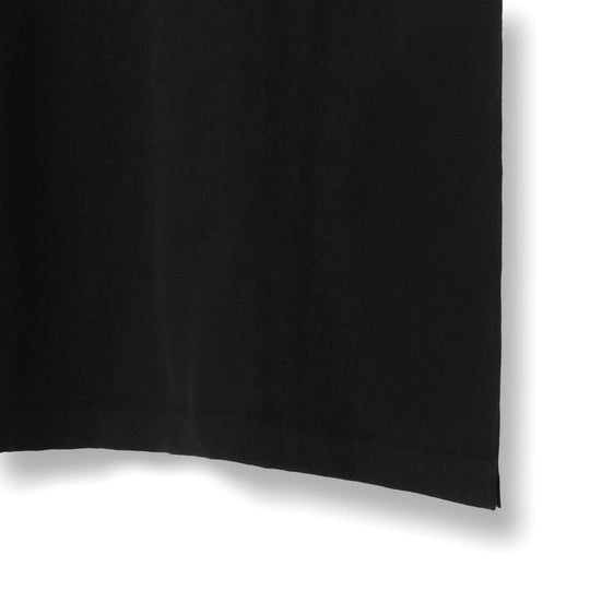 イタリア製 半袖モックネック コットンニット ブラック