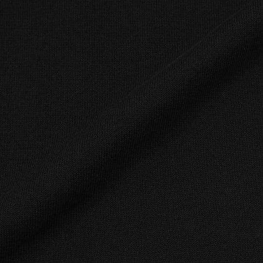 イタリア製 半袖モックネック コットンニット ブラック