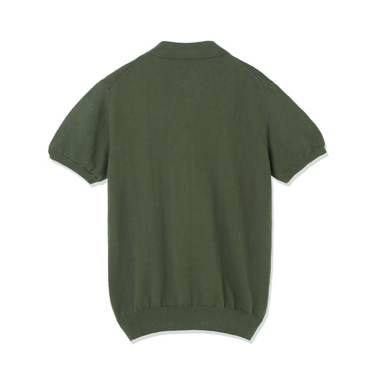 イタリア製コットンニット 半袖ポロ  アーミー