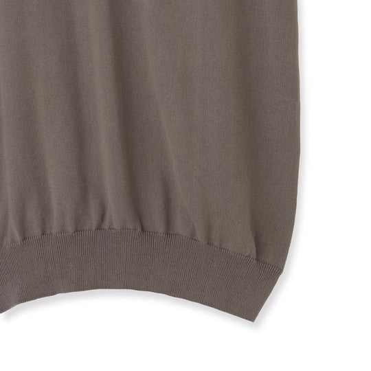 イタリア製 半袖ポロ コットンニット グレージュ