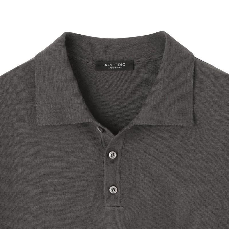 イタリア製 半袖ポロ コットンニット チャコールグレー – MINIMAL WARDROBE
