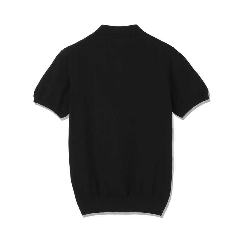 イタリア製コットンニット 半袖ポロ ブラック – MINIMAL WARDROBE