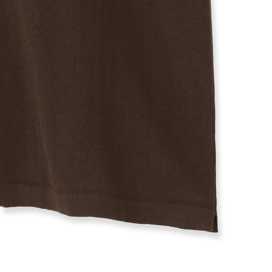 イタリア製 半袖クルーネックコットンニット ブラウン