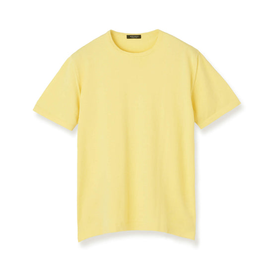 イタリア製 半袖クルーネックコットンニット レモン