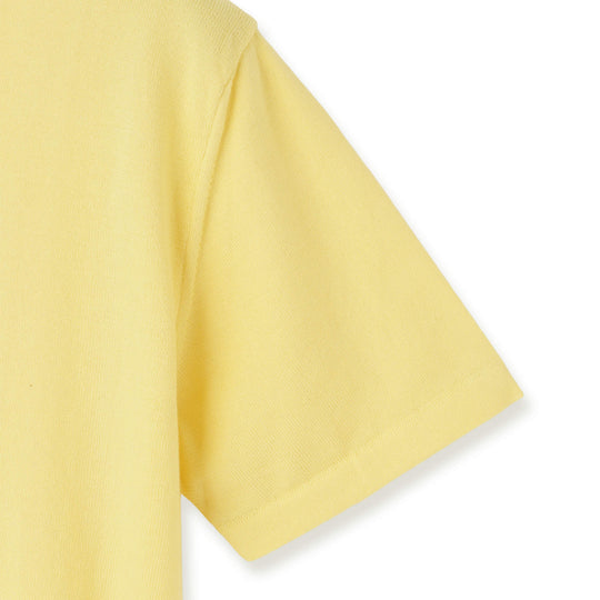 イタリア製 半袖クルーネックコットンニット レモン