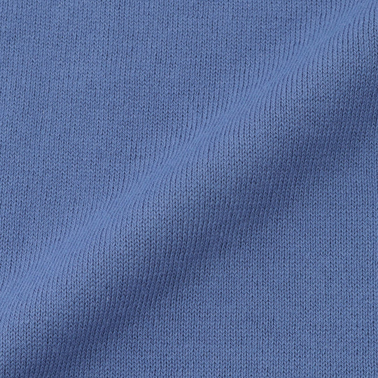 イタリア製 半袖クルーネックコットンニット スカイブルー