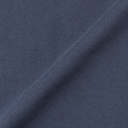 イタリア製 半袖クルーネックコットンニット ブルーグレー