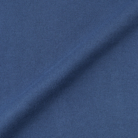 イタリア製 半袖クルーネックコットンニット コバルトブルー