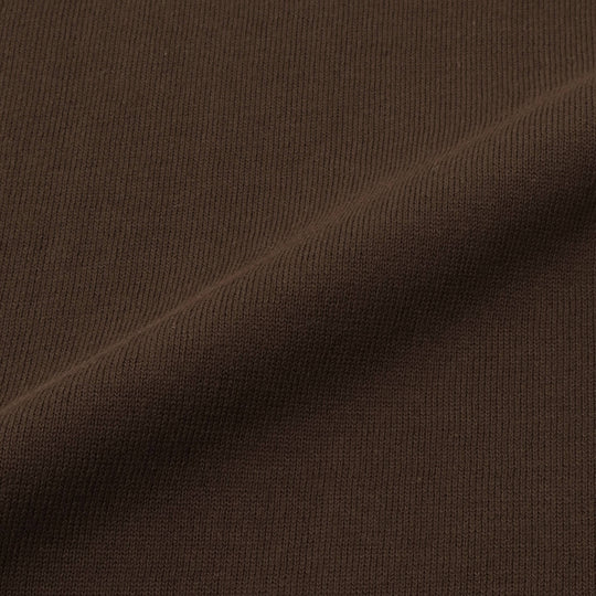 イタリア製 半袖モックネック コットンニット ブラウン