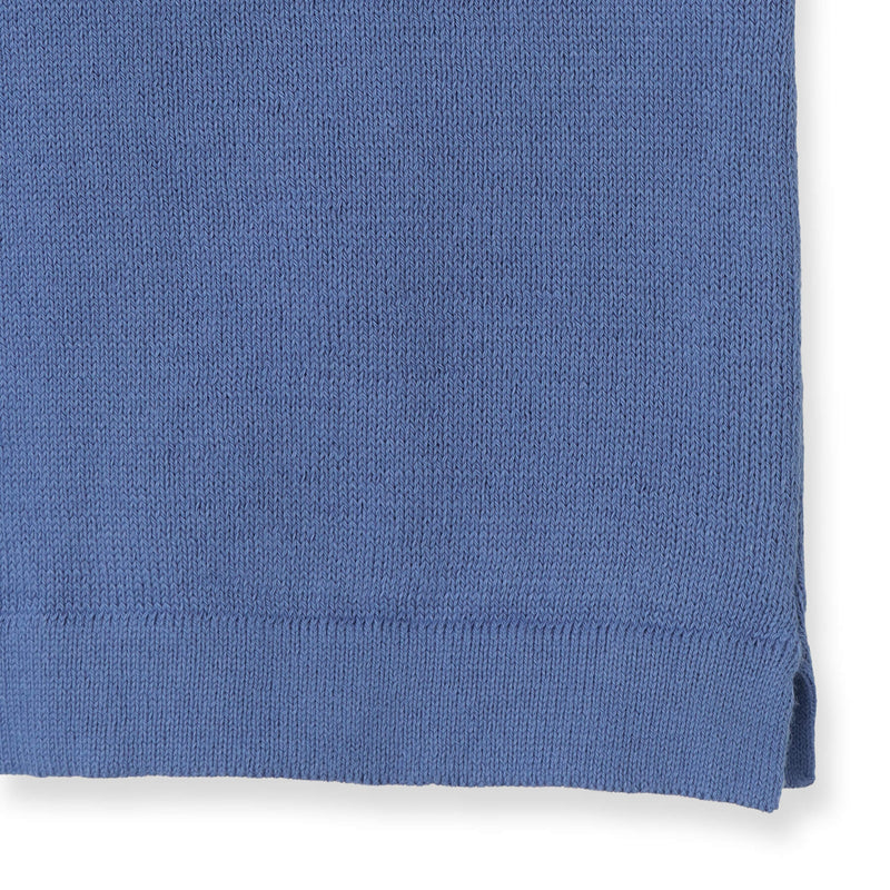 イタリア製コットンニット 半袖モックネック スカイブルー – MINIMAL