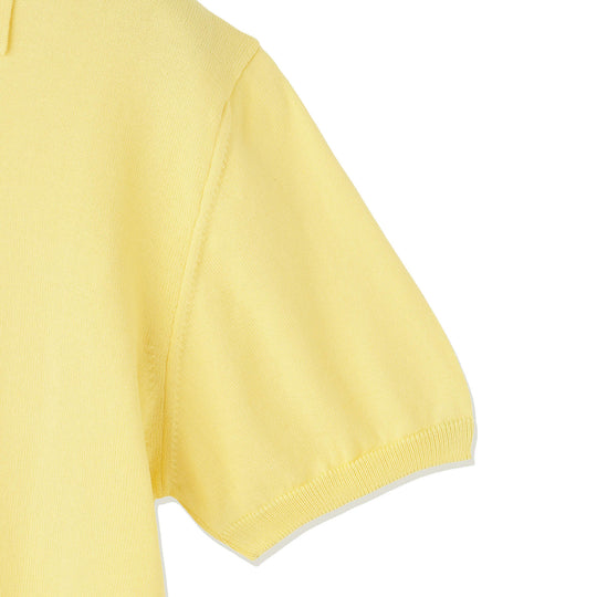 イタリア製 半袖ポロ コットンニット レモン