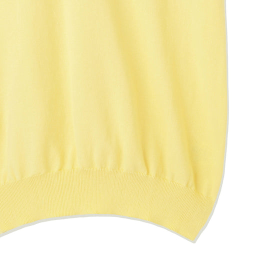イタリア製 半袖ポロ コットンニット レモン