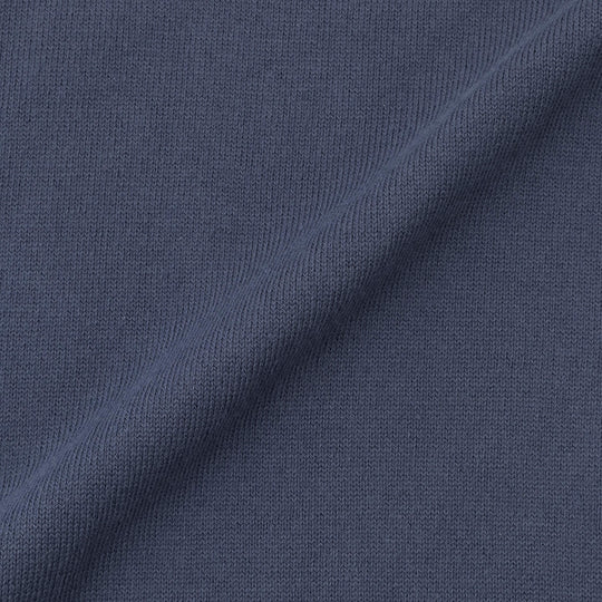 イタリア製 半袖ポロ コットンニット ブルーグレー