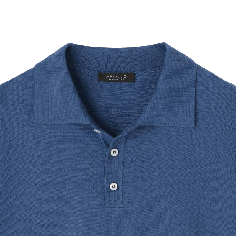 イタリア製 半袖ポロ コットンニット コバルトブルー – MINIMAL WARDROBE