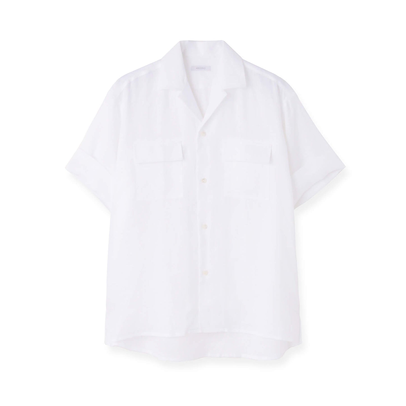 リネン ホワイト 半袖シャツ フレンチリネン 半袖サファリシャツ ホワイト – MINIMAL