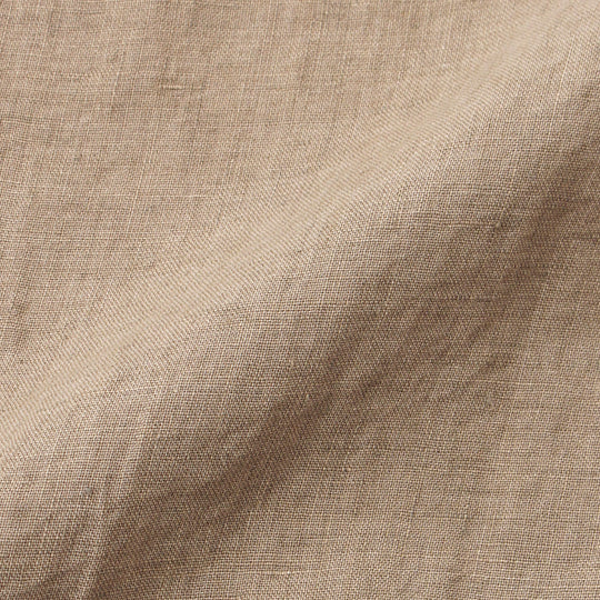 【干場 × ARCODIO共同企画】Lino Moderno バイオウォッシュリネン 半袖フラップポケットシャツ ベージュ
