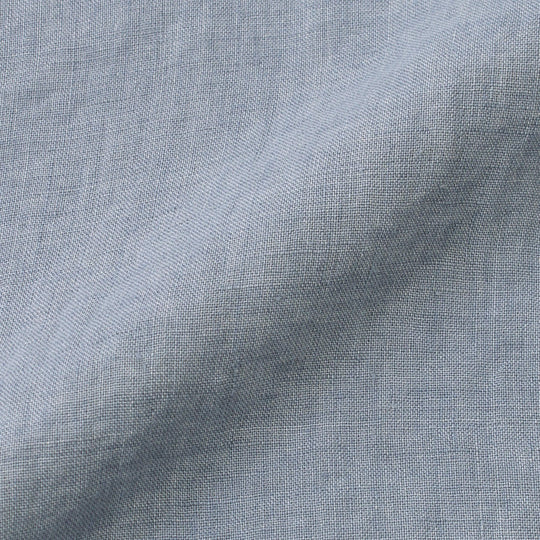 【干場 × ARCODIO共同企画】Lino Moderno バイオウォッシュリネン 半袖フラップポケットシャツ ライトスティールブルー