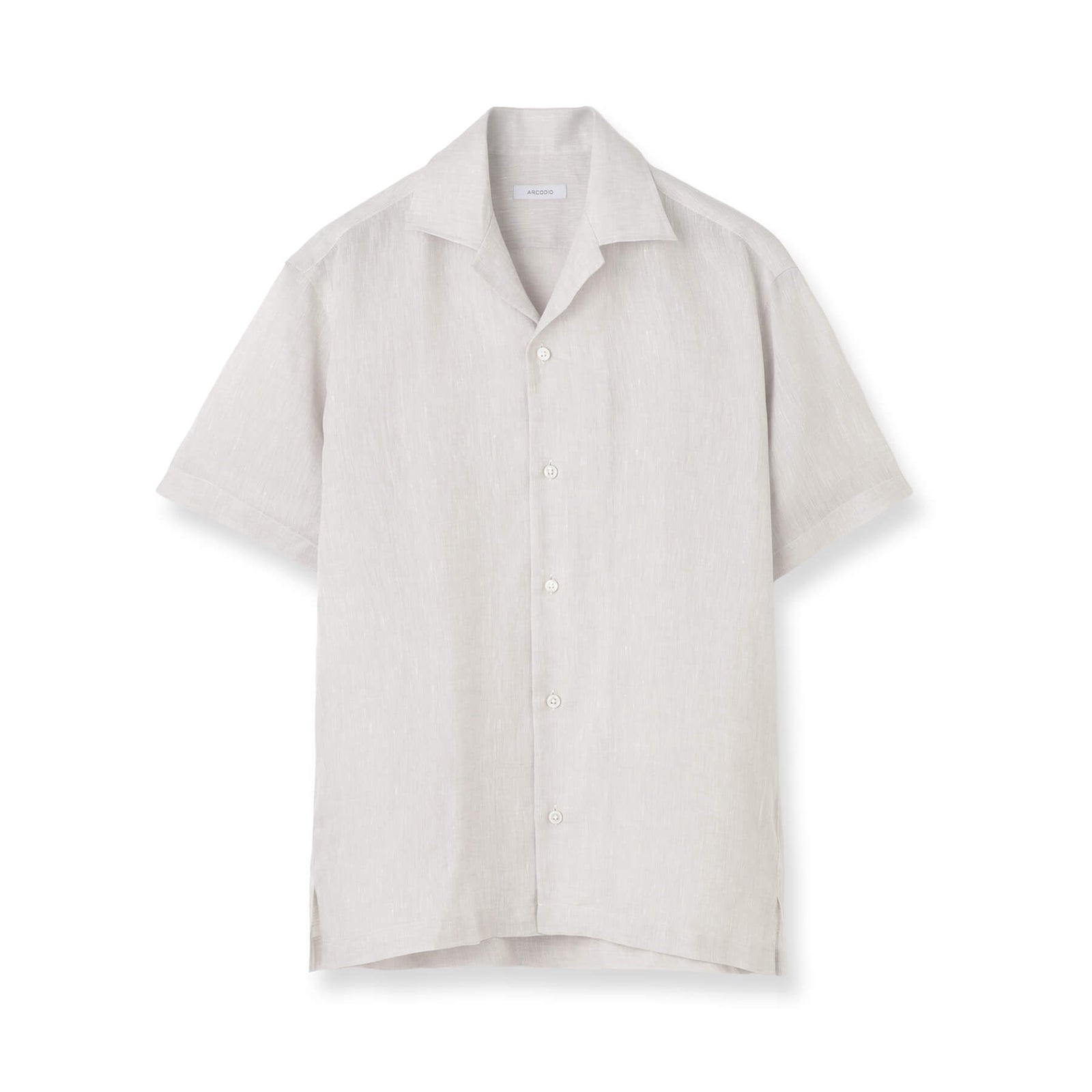 オープンカラー フレンチリネン半袖 ペールグレー – MINIMAL WARDROBE