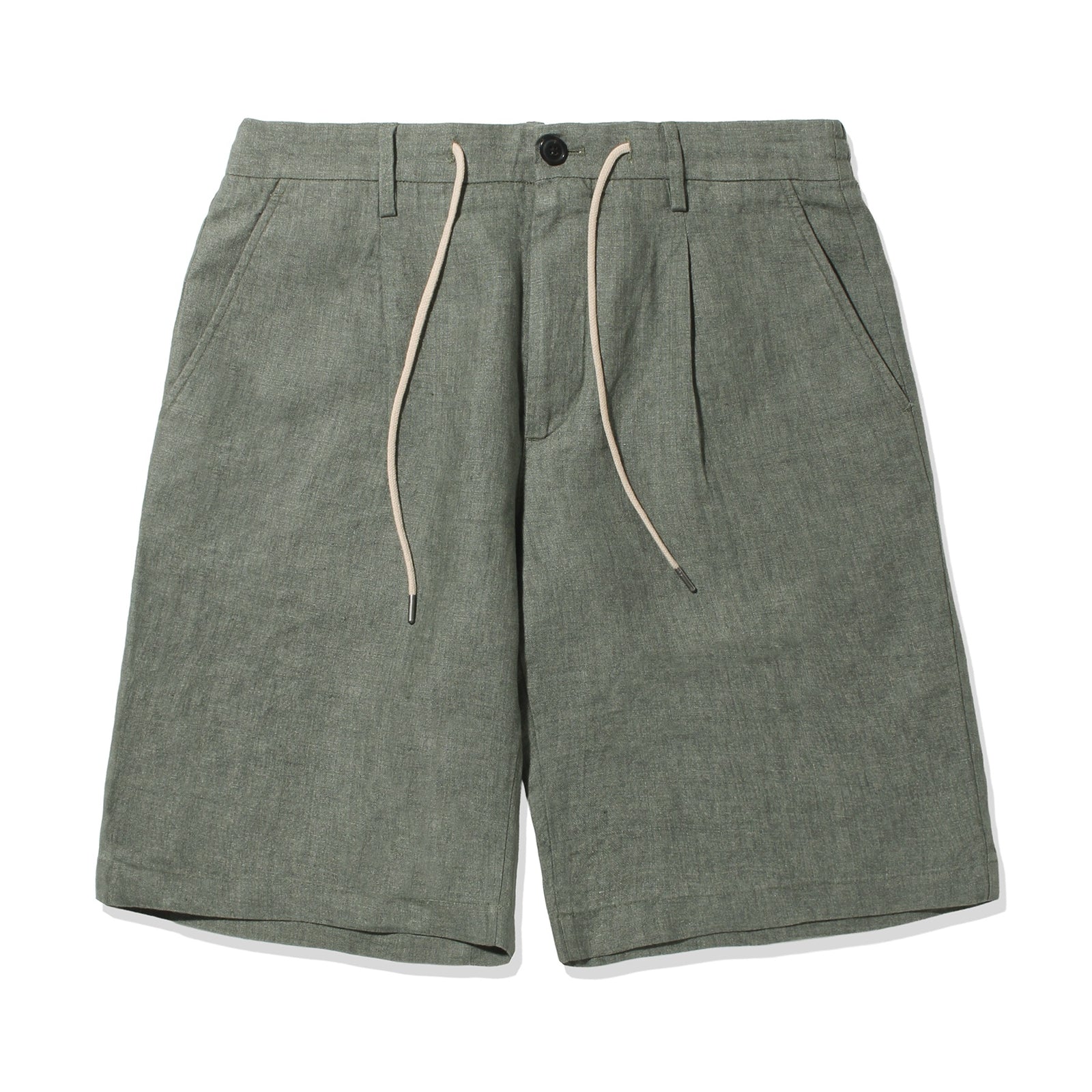 予約販売】リネンショートパンツ カーキ（7月中旬～下旬頃発送予定