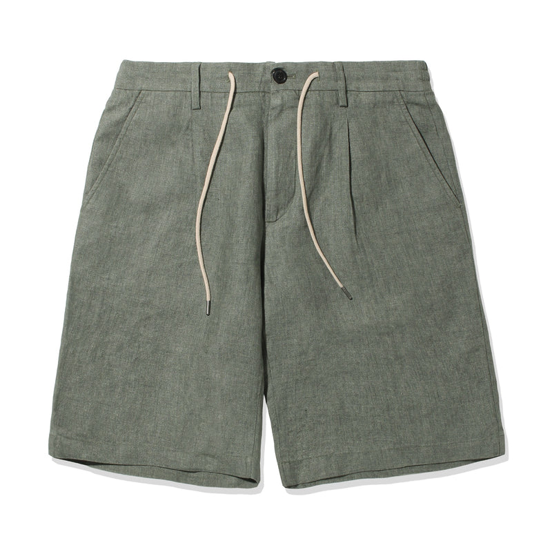予約販売】リネンショートパンツ カーキ（7月中旬～下旬頃発送予定