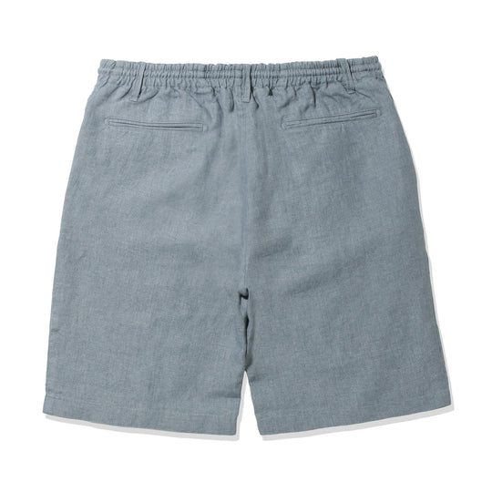 【予約販売】リネンショートパンツ サックスブルー（7月中旬～下旬頃発送予定）
