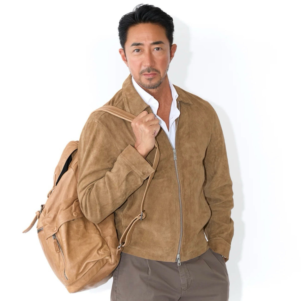 【極美品】レキサミ　コットンフード脱着式2WAY薄手ミリタリージャケット AMBIDEX Store 〇TWILL Variety pocket ジャケット(F チャ): l