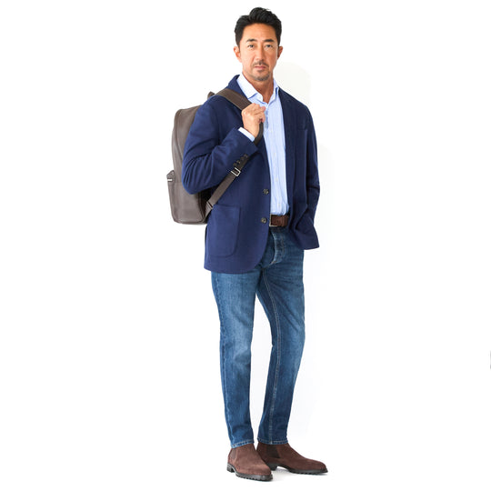 スエードチェルシーブーツ ダークブラウン