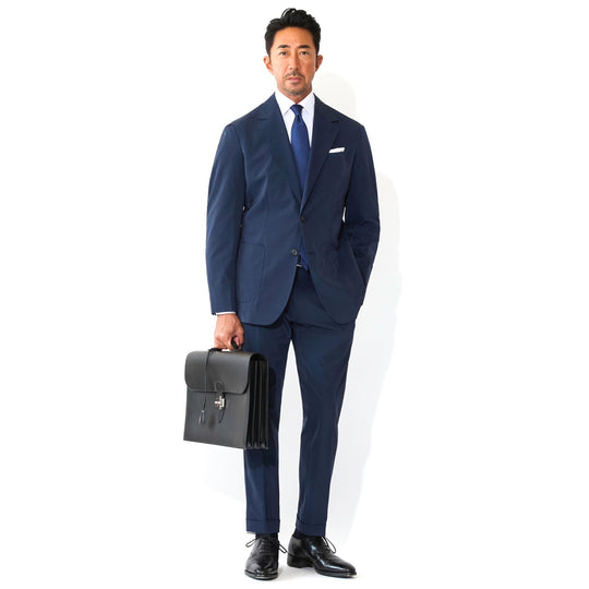 【K-3B EXECUTIVE】009_X（布帛） RICH NYLON JAPAN MADEテーラードジャケット ネイビー