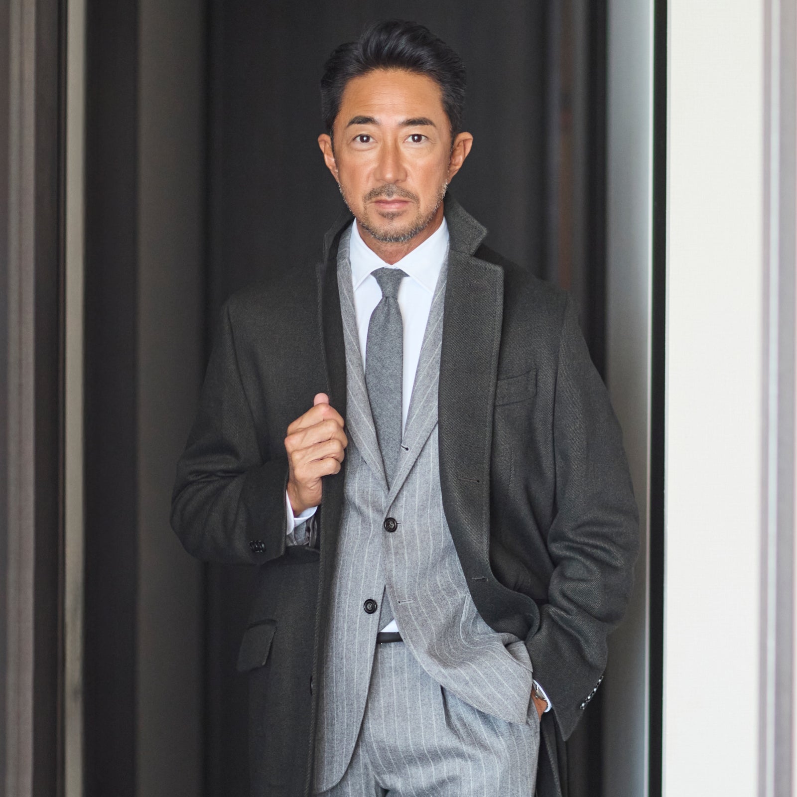 干場別注】 チョークストライプスーツ グレー – MINIMAL WARDROBE