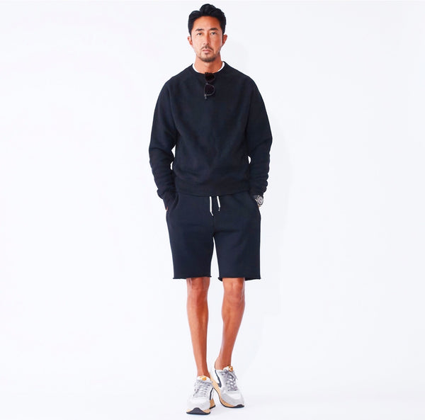 【干場リクエストから誕生したカットオフモデル】<br>干場×サトシーノ コラボブランド<br>スウェットショートパンツ「SP-1C」