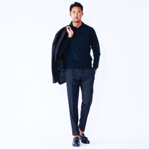 【数量限定】干場別注ポロスキッパー ブラック