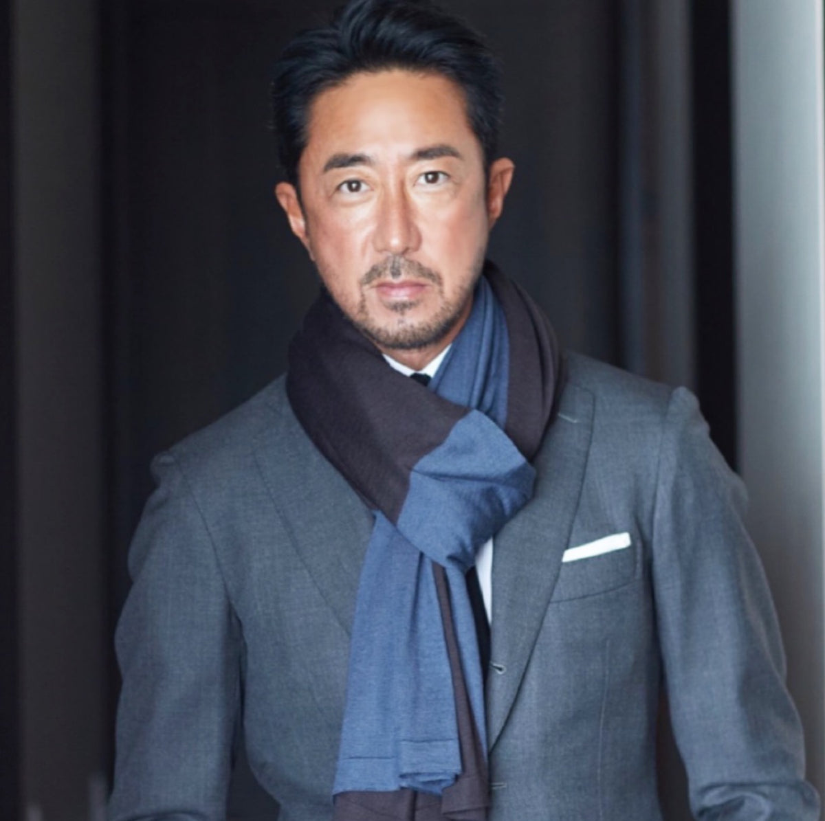 30/70 トレンタセッタンタ シルクカシミヤ大判ストール ブラウン
