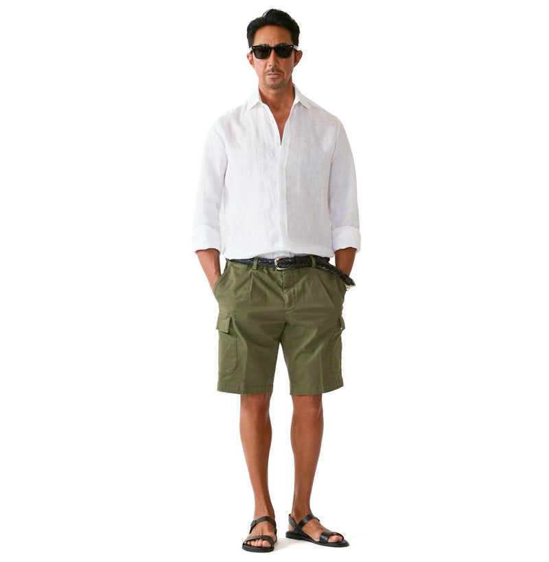 NEWPORT コットンストレッチ スリムカーゴ ショーツ カーキ – MINIMAL