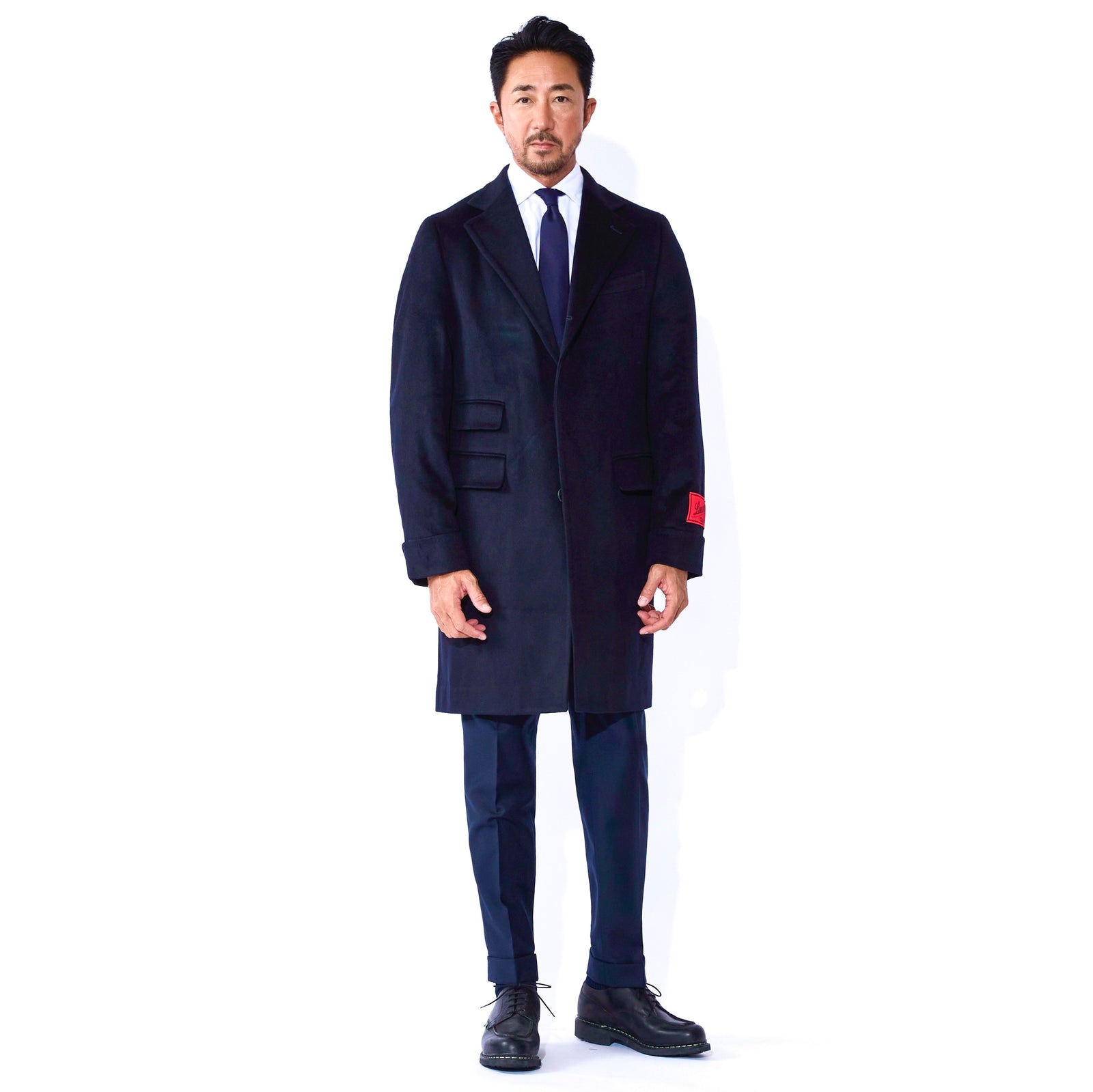 CASHMERE CHESTERFIELD COAT[カシミヤ チェスター フィールドコート] ネイビー – MINIMAL  WARDROBE（ミニマルワードローブ）