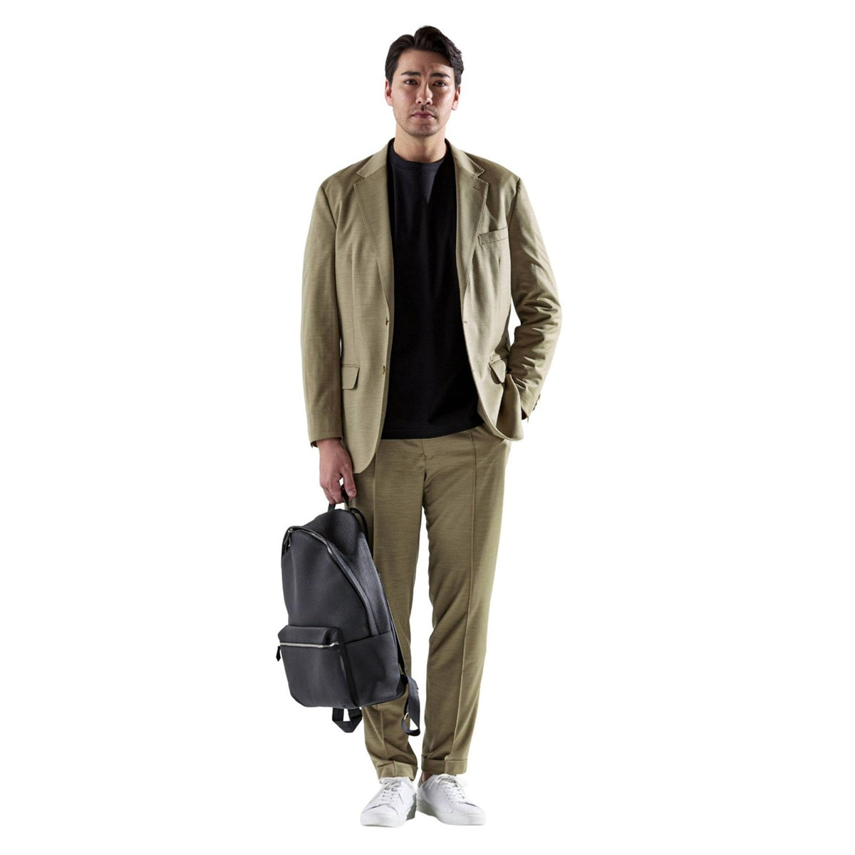 Helix Wool Jersey Plain シングル2Bテーラードジャケット ベージュ