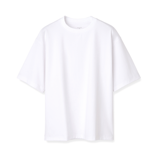 7oz コンパクトヤーンストレッチジャージー オーバーサイズTシャツ ホワイト