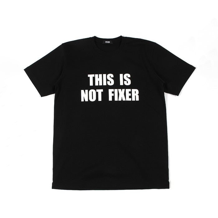 干場 着 希少 新品 □ FIXER FTS-03 Reverse Print Crew Neck T-shirt Black 反転 プリント  Tシャツ フィクサー □ M ブラック - メンズファッション