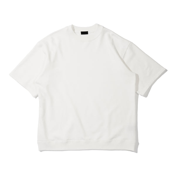 Real Silkiy Cotton フレンチテリー半袖モックスウェット ホワイト