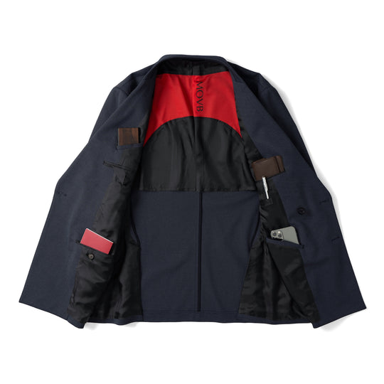 TTM02（ダブルティエム02）バーズアイ ダブル6Bトラベルジャケット ネイビー