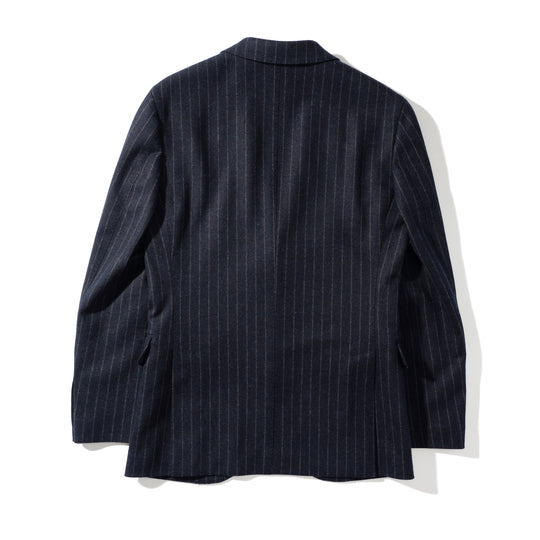 Optima 16.5 Merino Wool Jersey Bankaer Stripe シングル２Bクラシックテーラードジャケット ネイビー